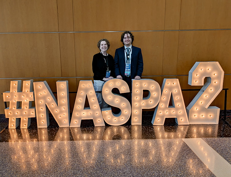 Mimi Benjamin, professor in the Student Affairs in Higher Education program, and Hunter Bash, 2026 graduate of the Student Affairs in Higher Education program