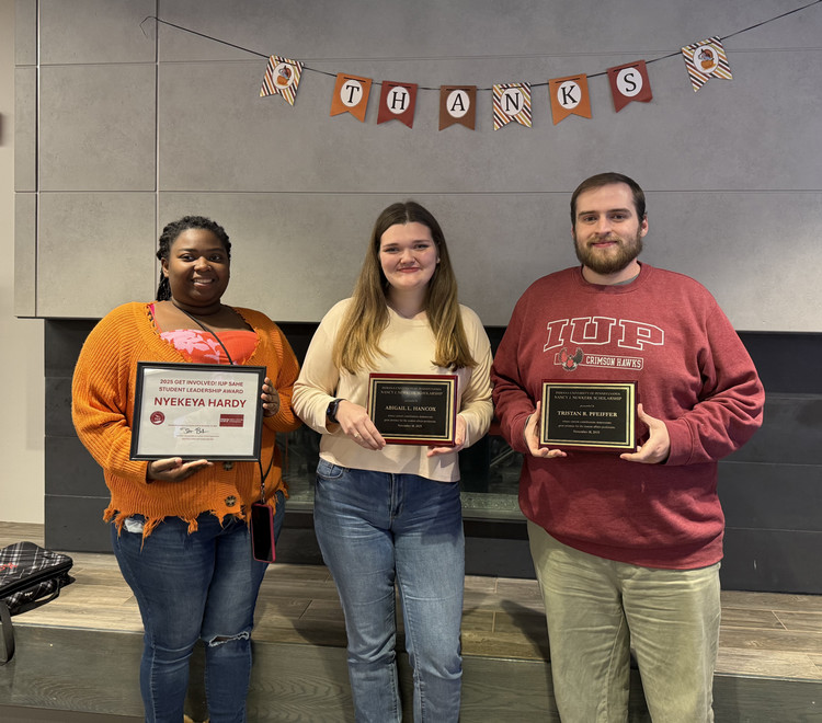 Award recipients Nyekeya Hardy, Abigail Hancox and Tristan Pfeiffer