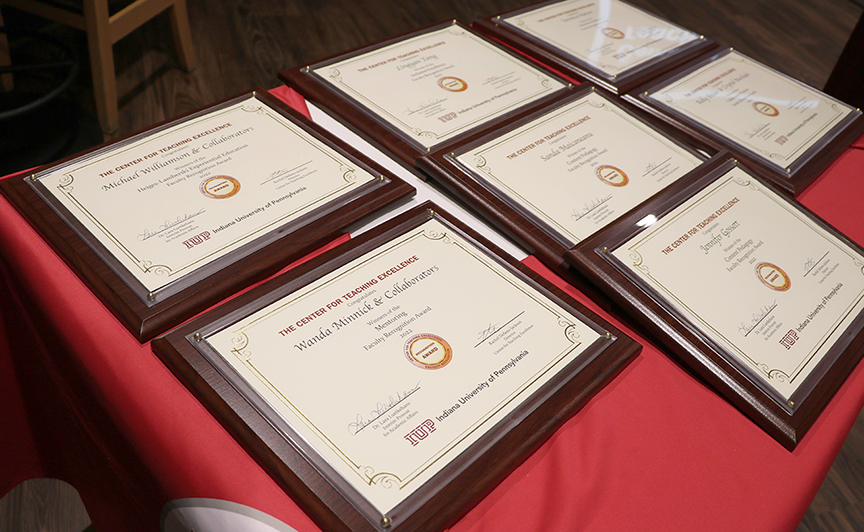 Plaques for Faculty Award Winners