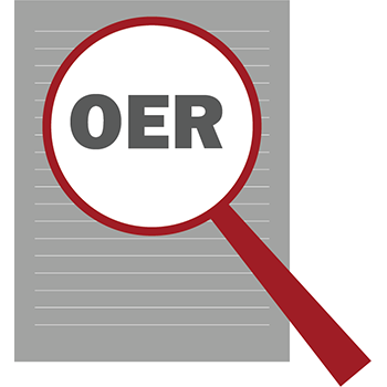 OER magnifying glass on a document