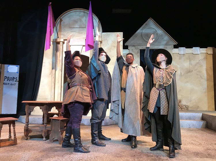 Actors in Three Musketeers costumes