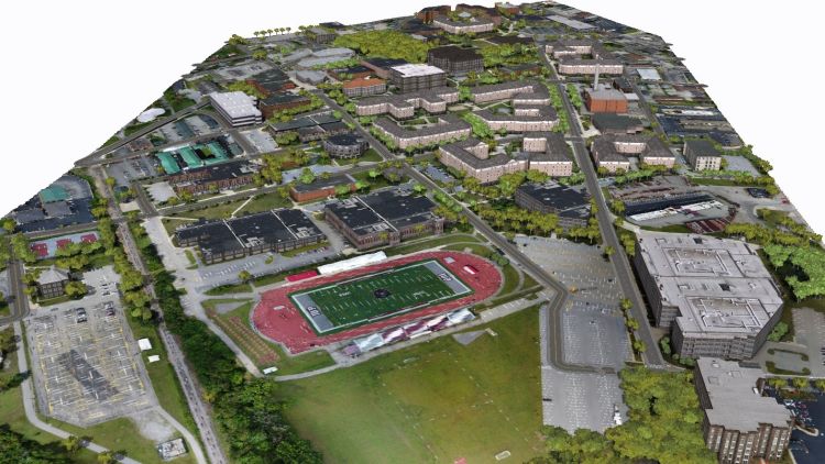 Sample frame from 3D map of the IUP main campus