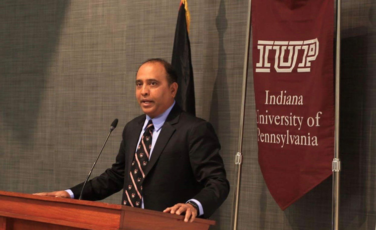 Prashanth Bharadwaj, who coordinates Eberly College of Business's offshore programs in India and Palestine, spoke at PES University in Bangalore. Prashanth Bharadwaj, who coordinates Eberly College of Business's offshore programs in India and Palestine, spoke at PES University in Bangalore.