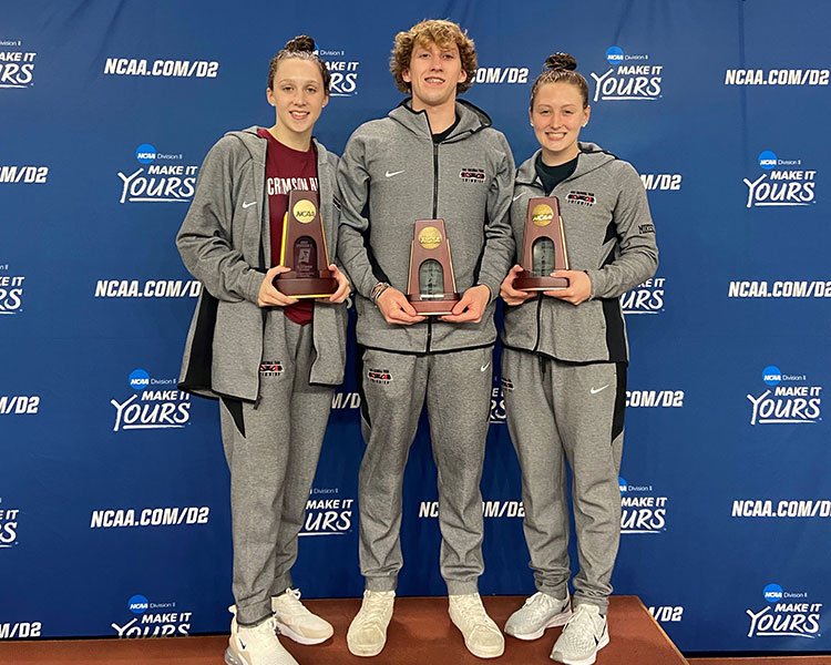 All-America siblings, from left, Paige, Luke, and Claire Mikesell, at nationals in Birmingham, Alabama (Courtesy of Claire Mikesell) All-America siblings, from left, Paige, Luke, and Claire Mikesell, at nationals in Birmingham, Alabama (Courtesy of Claire Mikesell)
