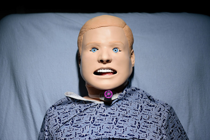 Kevin is outfitted with a tracheostomy, dentures, a stomach, and lungs. He can experience aspiration during a “swallow.” Kevin is outfitted with a tracheostomy, dentures, a stomach, and lungs. He can experience aspiration during a “swallow.”