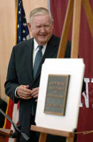 John Murtha during the 2005 unveiling of the Northpointe building plaque in his honor