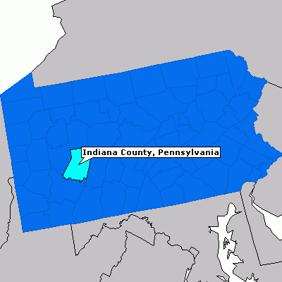 Map of Indiana County location in Pa.