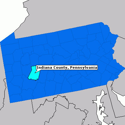 Map of Indiana County location in Pa. Map of Indiana County location in Pa.