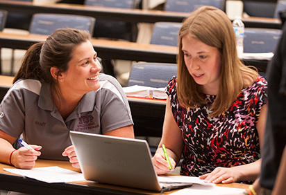Students work on an assignment in class