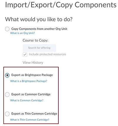 Choose Export Method