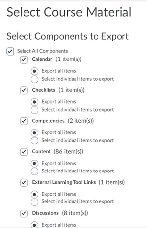 Select Content Export