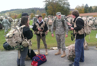 Students with soldiers Students with soldiers