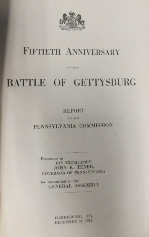 Fiftieth Anniversy of the Battle of Gettysburg - Title Page Photo