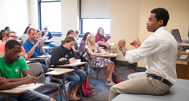 A professor teaches a class for Pan African Studies.