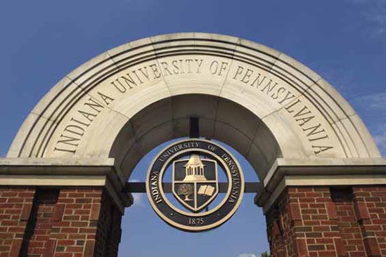 Centered looking-up view of the IUP arch and seal