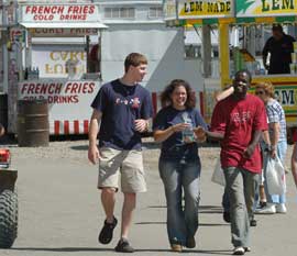 Students attending the Indiana County Fair at the beginning of the Fall semester