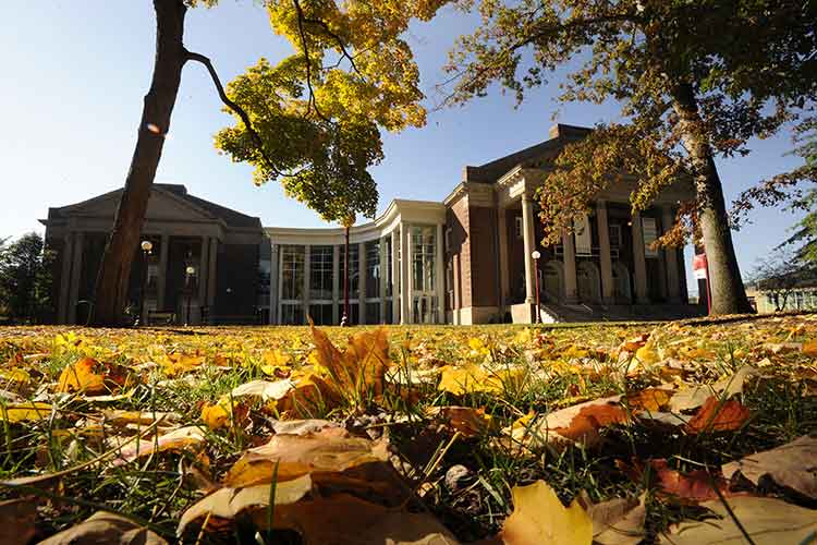 Fisher Auditorium in the Fall