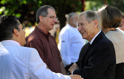 President David Werner with Professor Francisco Alarcon at Friday's reception