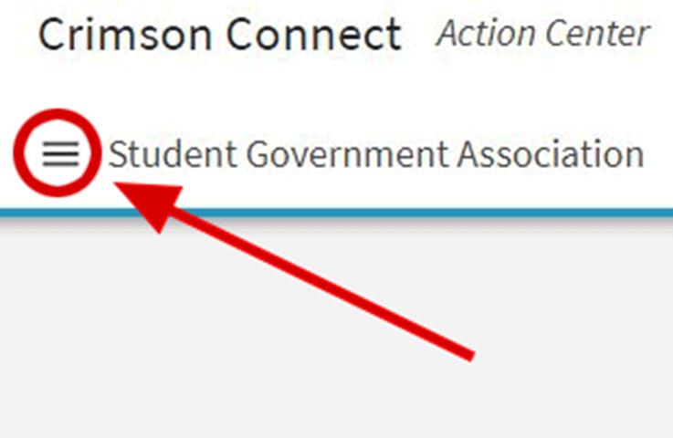 Click the menu icon to the left of the organization name