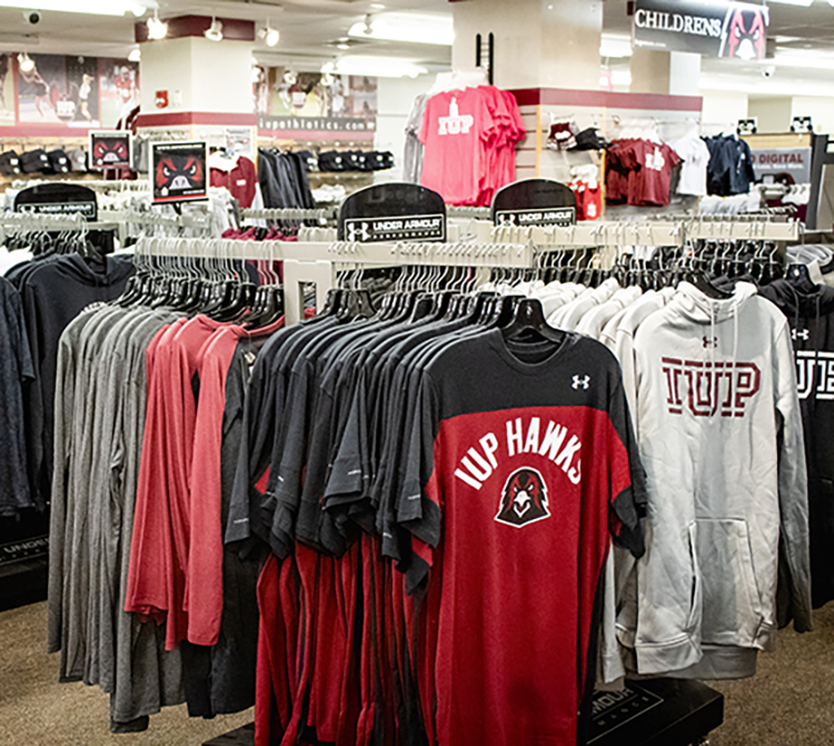 Clothing for sale inside the Co-op Store