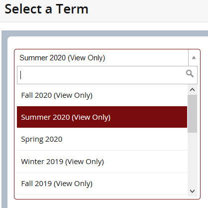 Selecting a Term