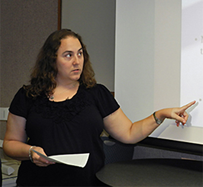 Bryna Finer teaching in a classroom