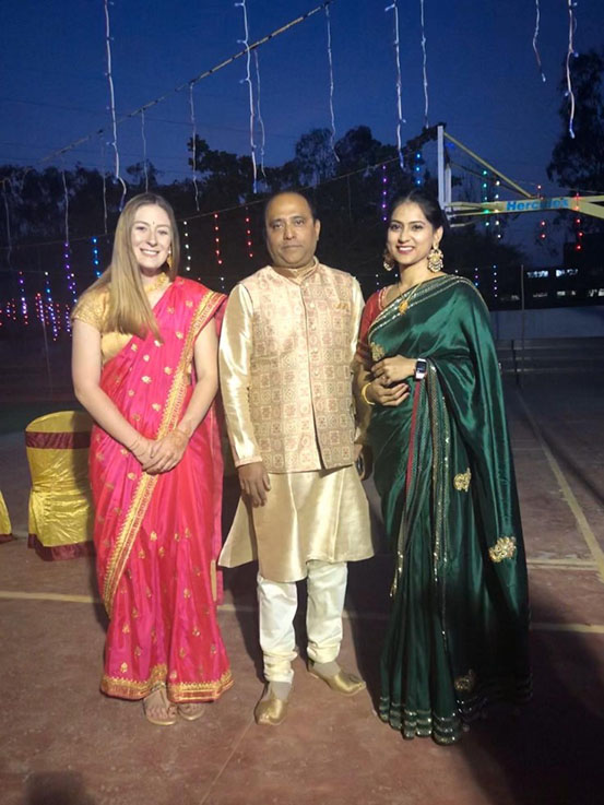 Dr. Prashanth Bharadwaj, Assoc. Dean and Program Director, IUP; Ms. Divyashree Ravishankar, Assoc. Director PES and Ms. Rebecca Shellenbarger, Sr. IUP student.