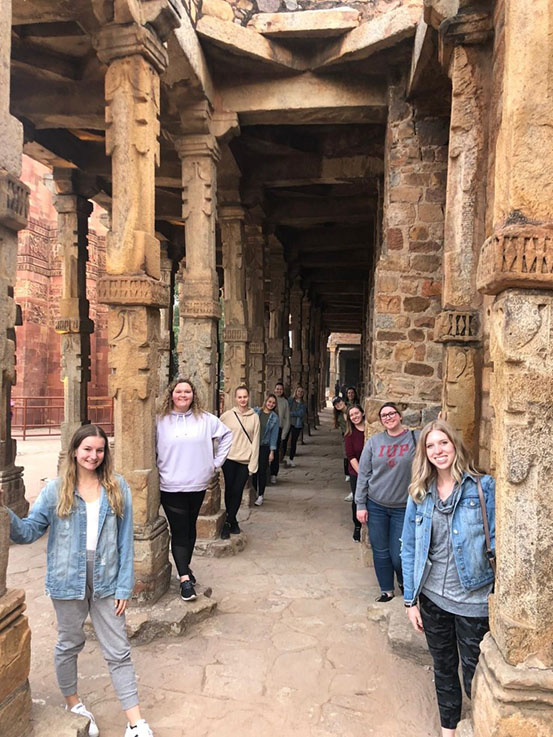 The students at Qutub Minar.