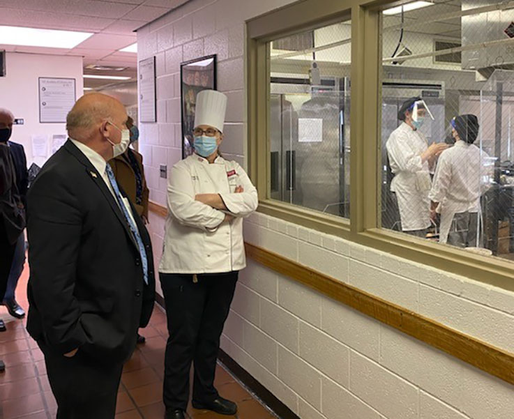 Congressman Thompson was given a tour of the Academy by Chef Lynn Pike.