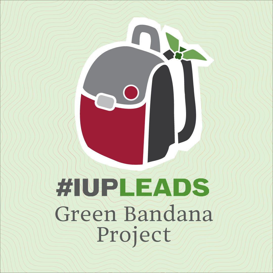 #IUPLEADS Green Bandana Project graphic