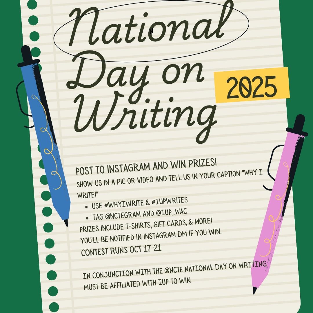 Poster for National Day on Writing, October 20, 2025